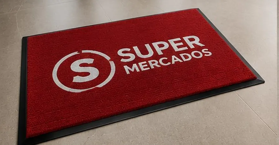 Tapete personalizado con logo de Super Mercados